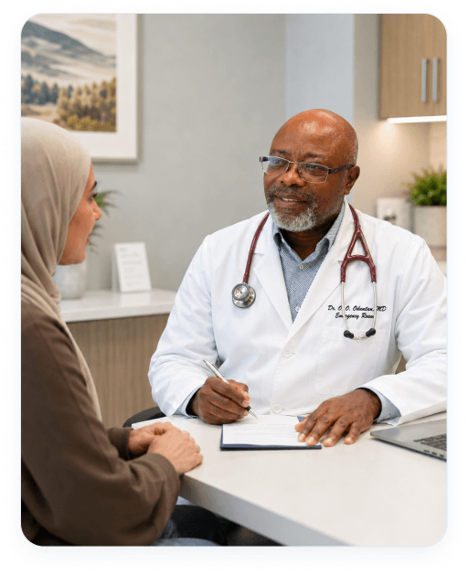 Doctor consulting with patient