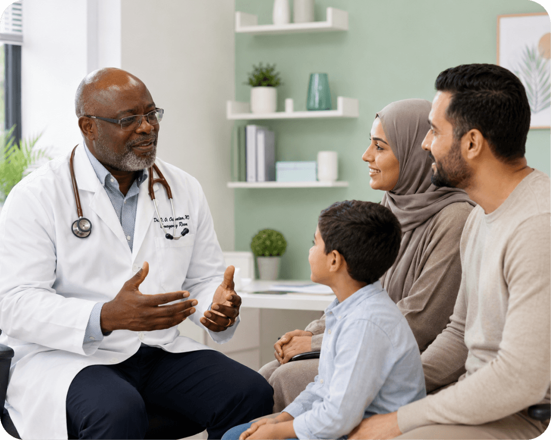 Family doctor with a young family